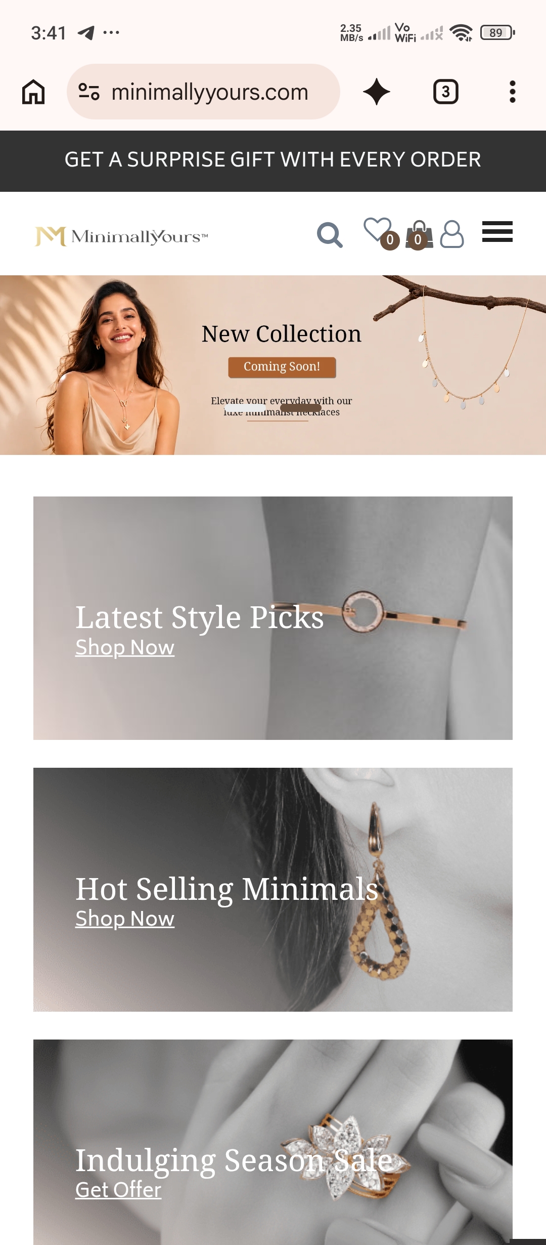 MinimalYours website screenshot 2
